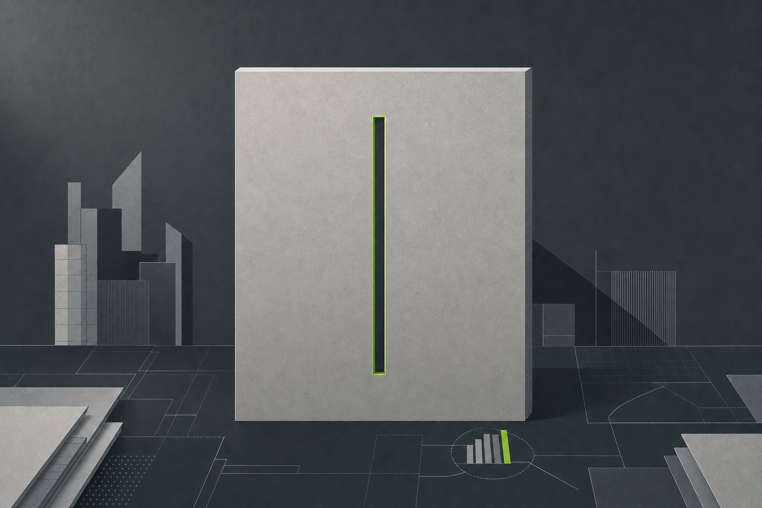 Closed rectangular form with a single keyhole slot