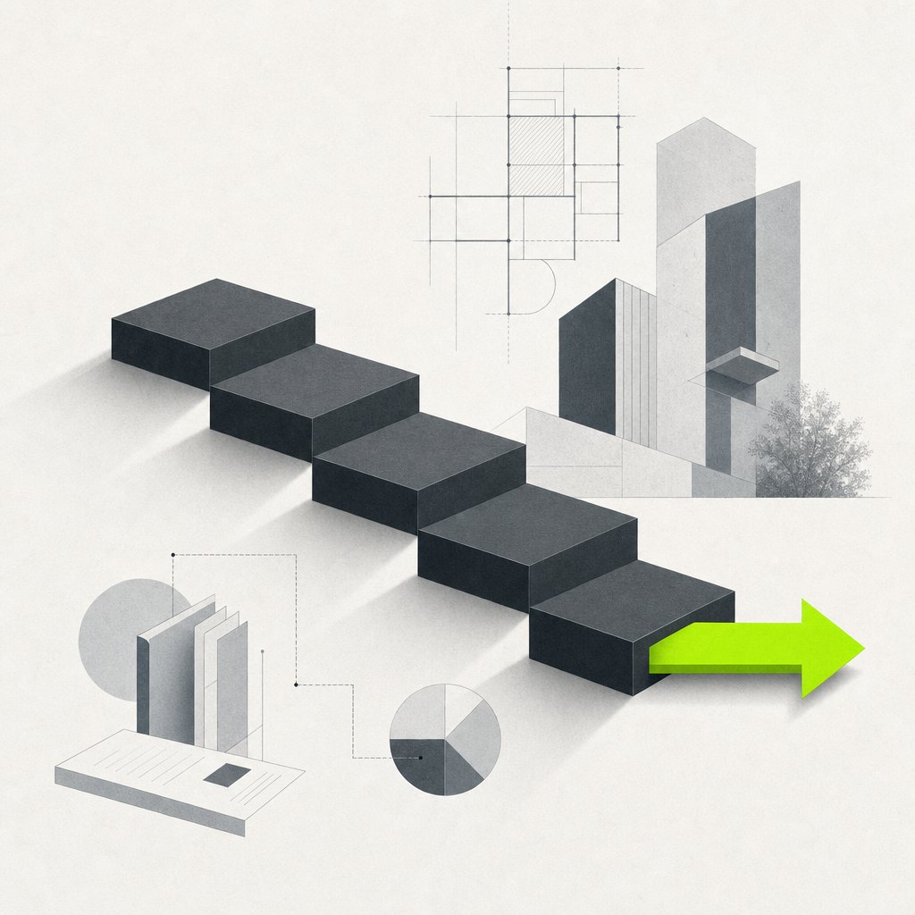 Descending stepped sequence ending in a transfer